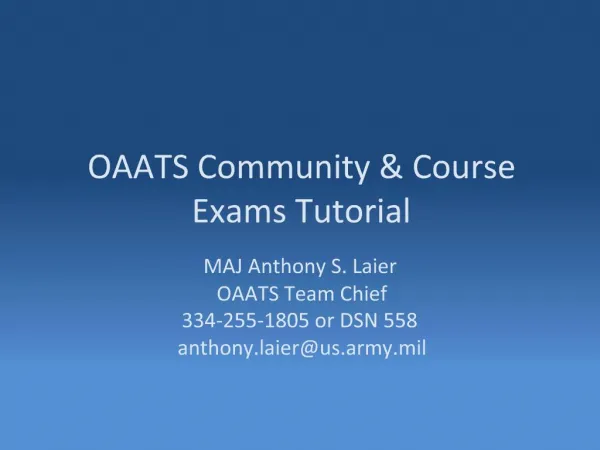 OAATS Community Course Exams Tutorial