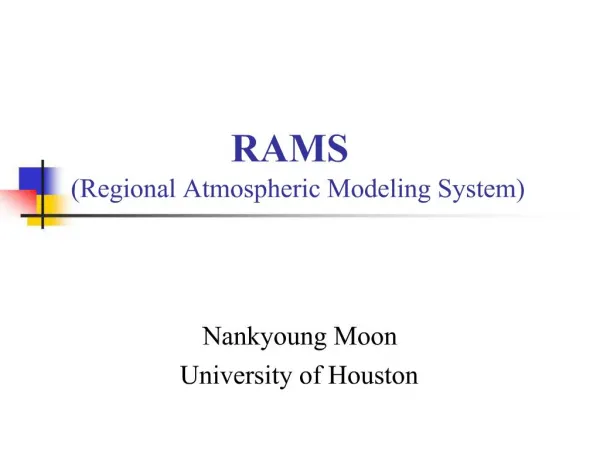 RAMS Regional Atmospheric Modeling System