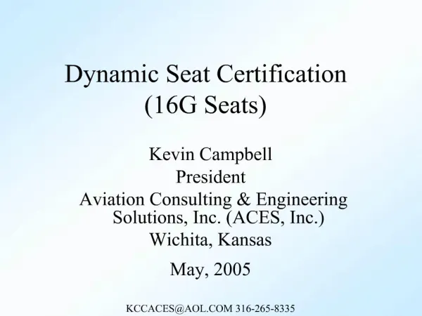Dynamic Seat Certification 16G Seats