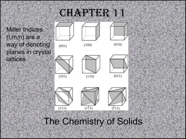 The Chemistry of Solids