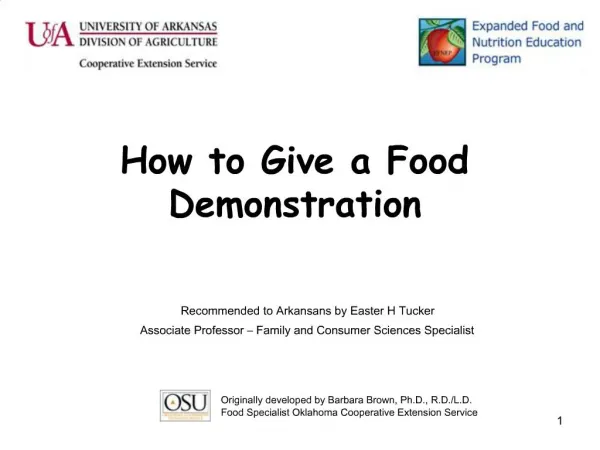 How to Give a Food Demonstration