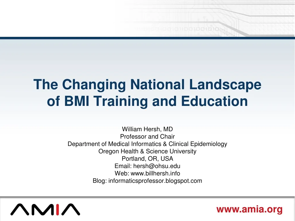 the changing national landscape of bmi training and education