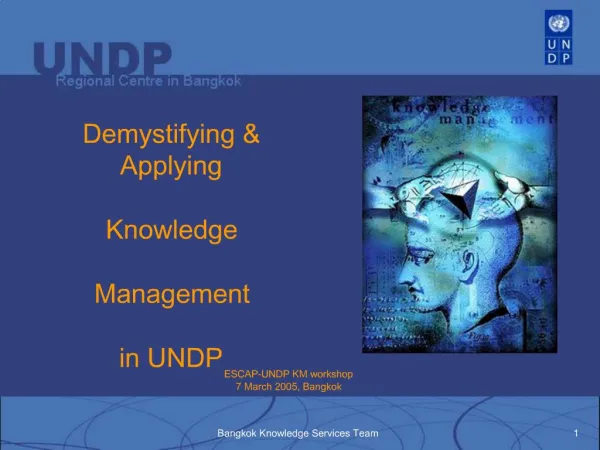 Demystifying Applying Knowledge Management in UNDP