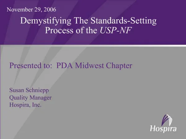 Demystifying The Standards-Setting Process of the USP-NF