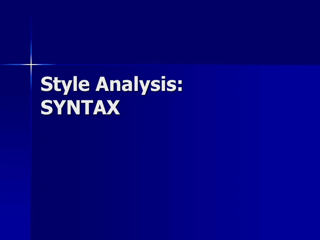 style analysis syntax