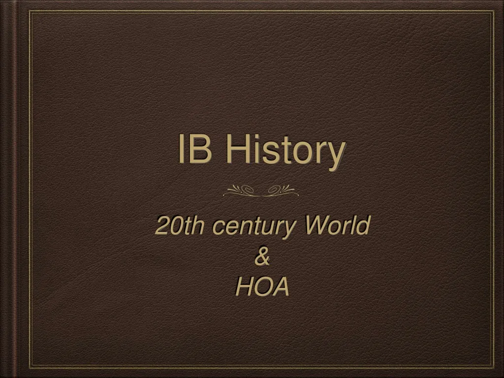ib history