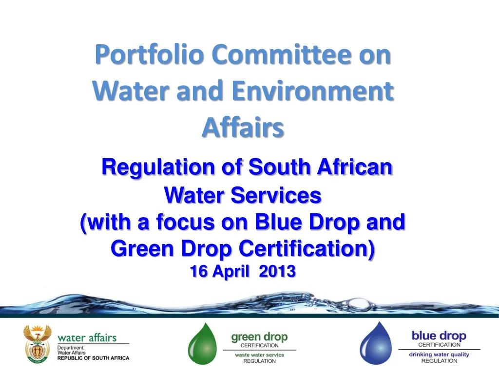 portfolio committee on water and environment