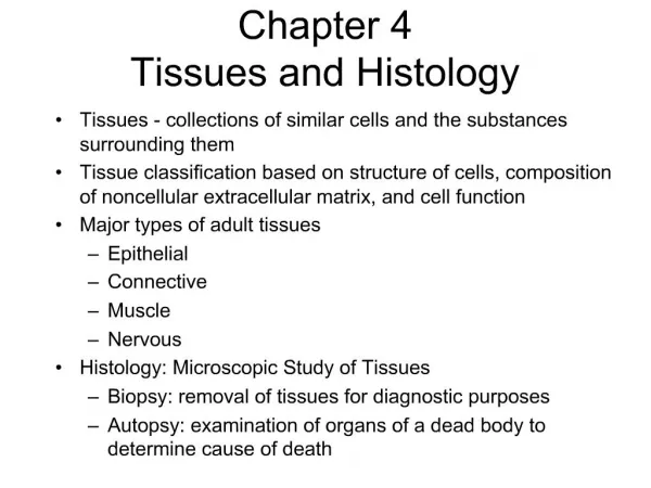 Chapter 4 Tissues and Histology