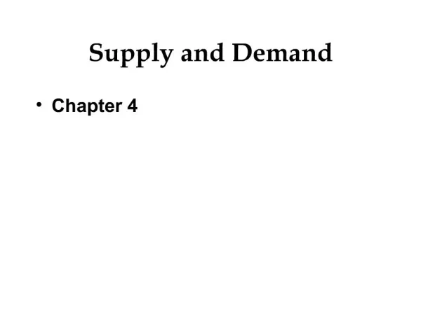 Supply and Demand