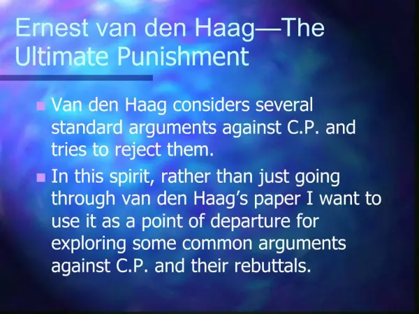 Ernest van den Haag The Ultimate Punishment