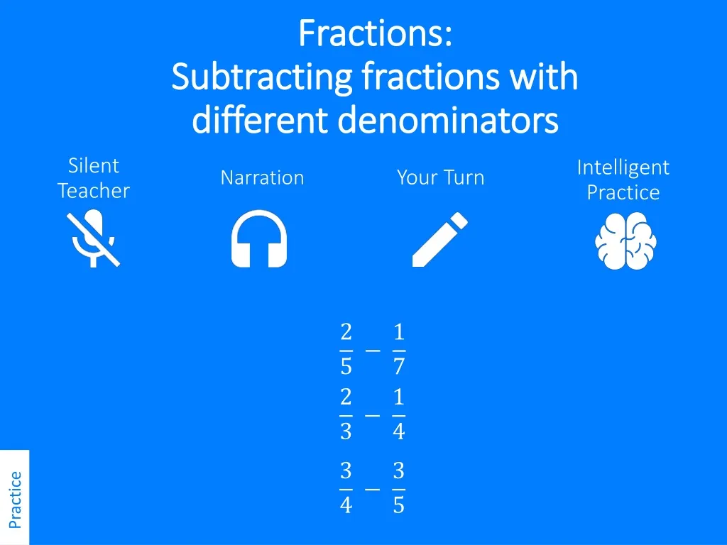 fractions subtracting fractions with different denominators