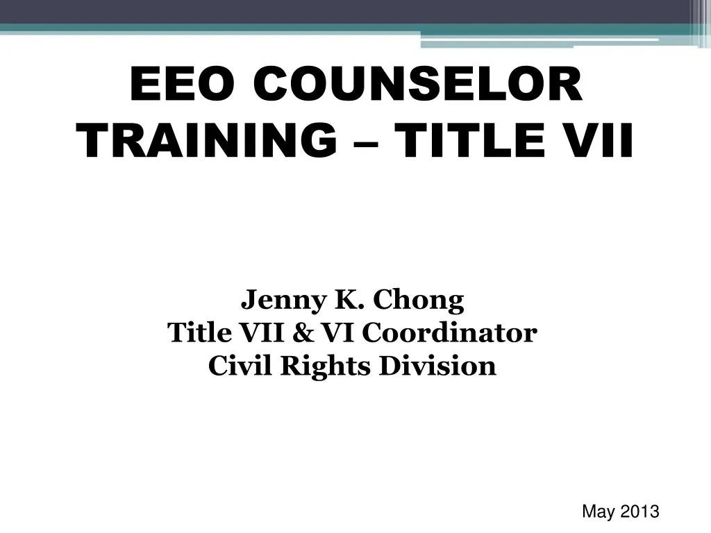 eeo counselor training title vii
