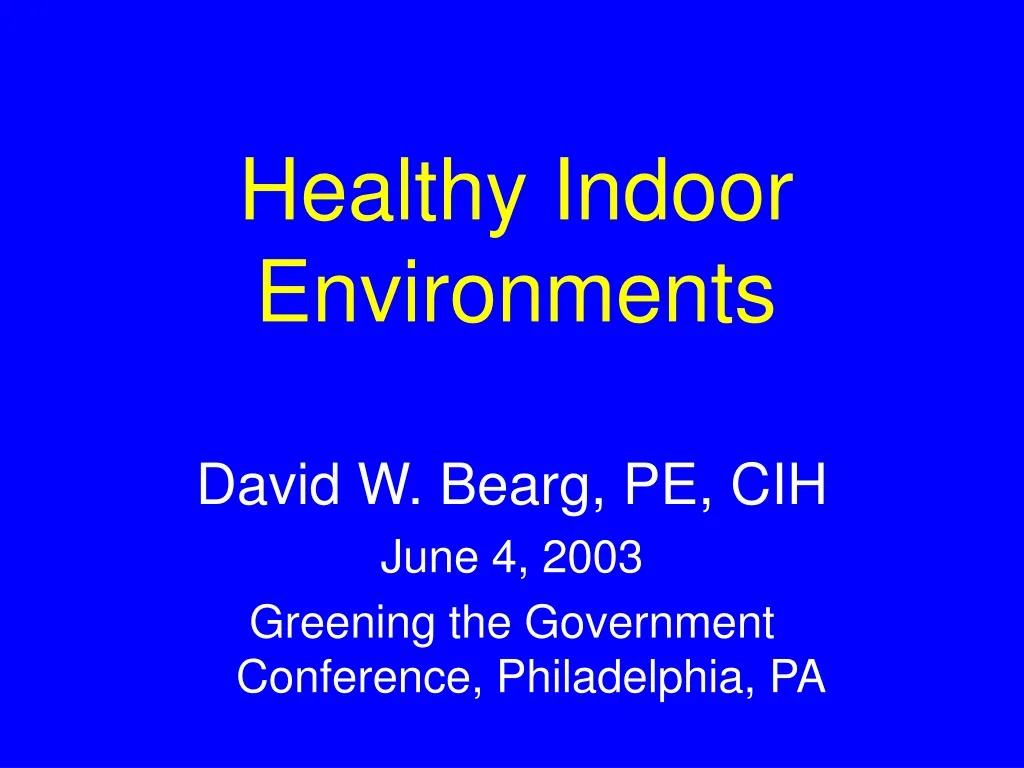 healthy indoor environments