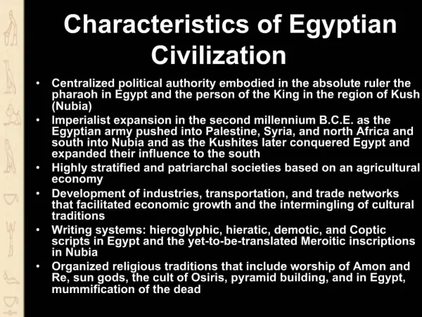 Characteristics of Egyptian Civilization