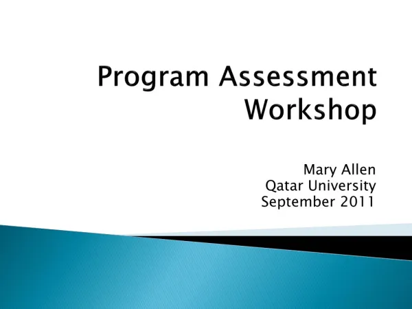 Program Assessment Workshop
