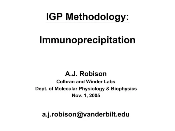 IGP Methodology: Immunoprecipitation