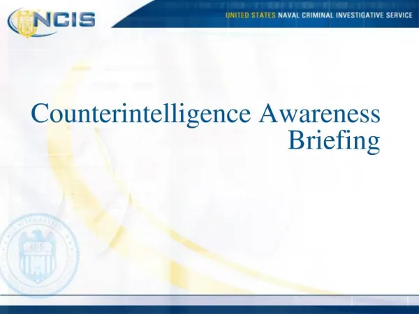 Counterintelligence Awareness Briefing