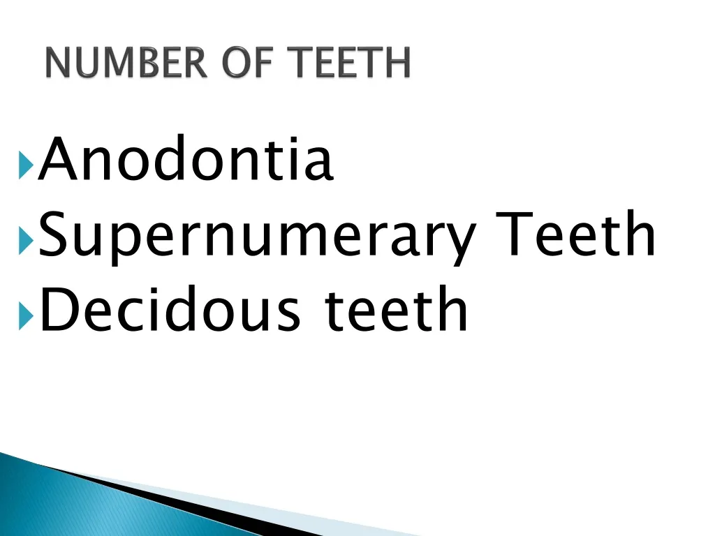 number of teeth