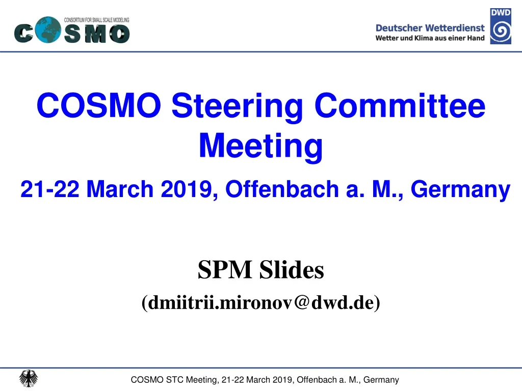 cosmo steering committee meeting 21 22 march 2019