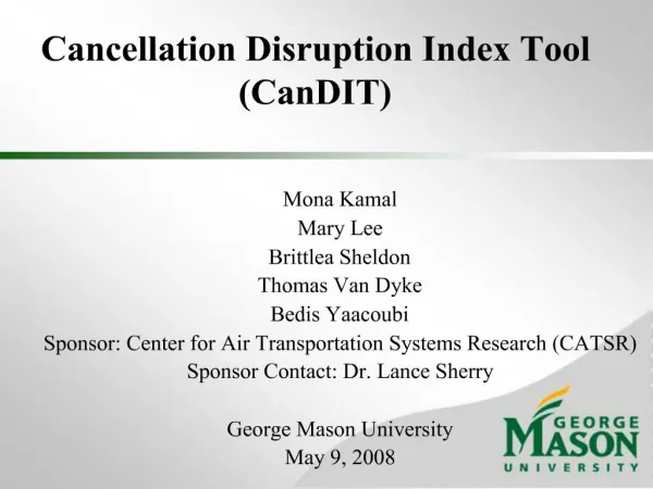 Cancellation Disruption Index Tool CanDIT