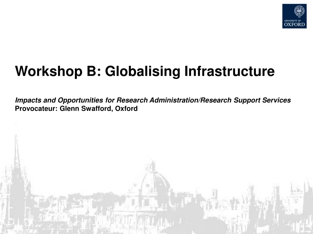 workshop b globalising infrastructure impacts