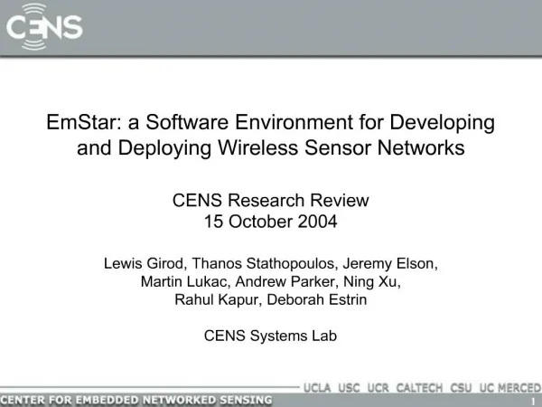 EmStar: a Software Environment for Developing and Deploying Wireless Sensor Networks