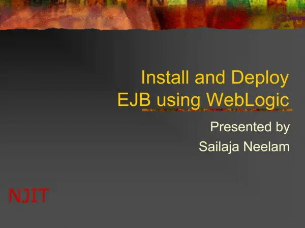 Install and Deploy EJB using WebLogic