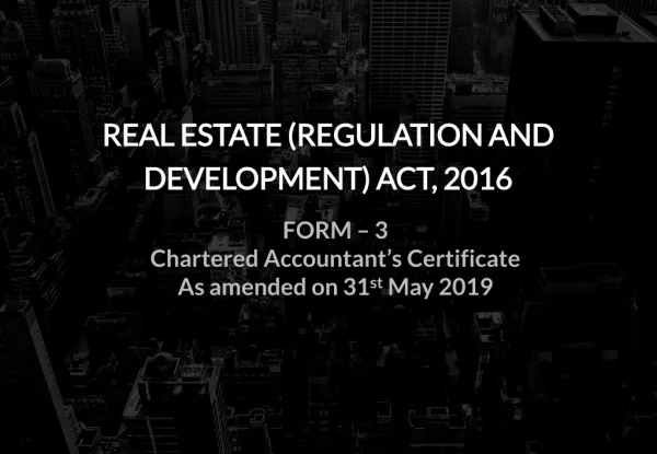 REAL ESTATE (REGULATION AND DEVELOPMENT) ACT, 2016