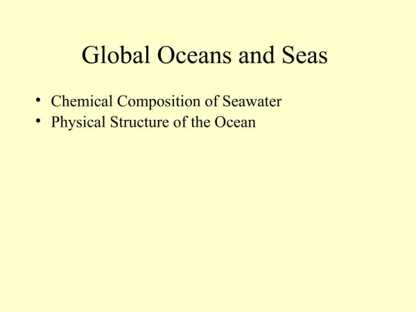 Global Oceans and Seas