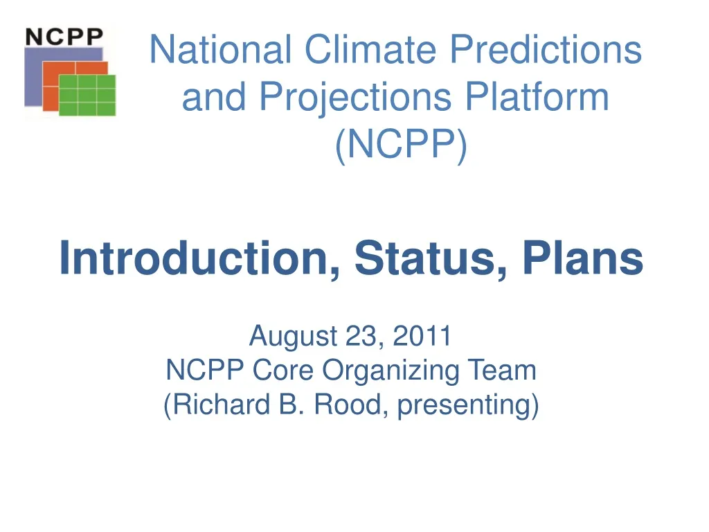 national climate predictions and projections platform ncpp