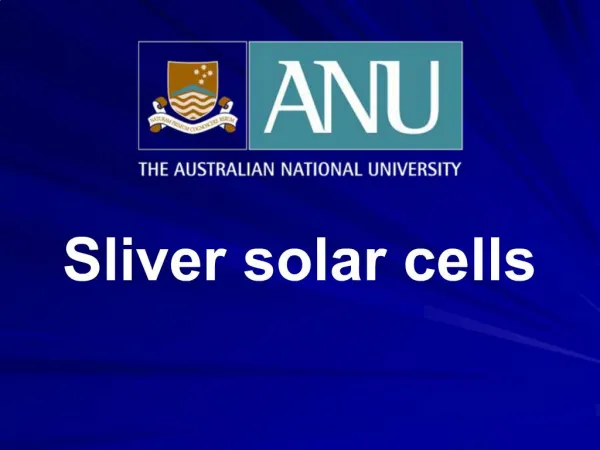 Sliver solar cells