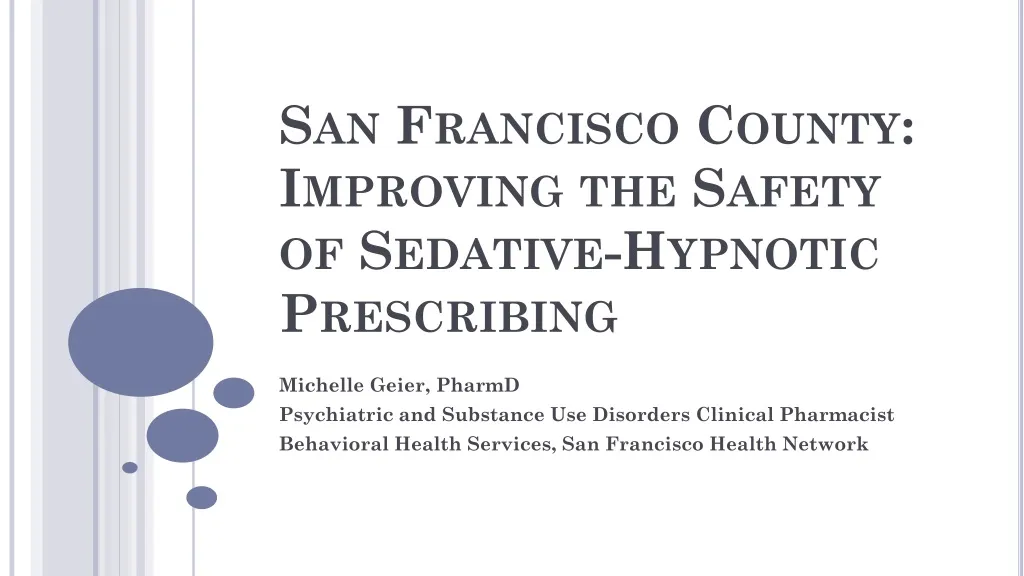 san francisco county improving the safety of sedative hypnotic prescribing