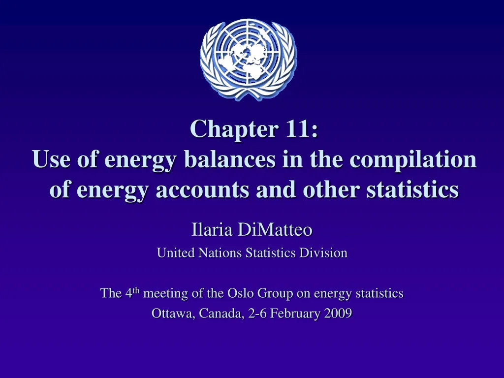 chapter 11 use of energy balances in the compilation of energy accounts and other statistics