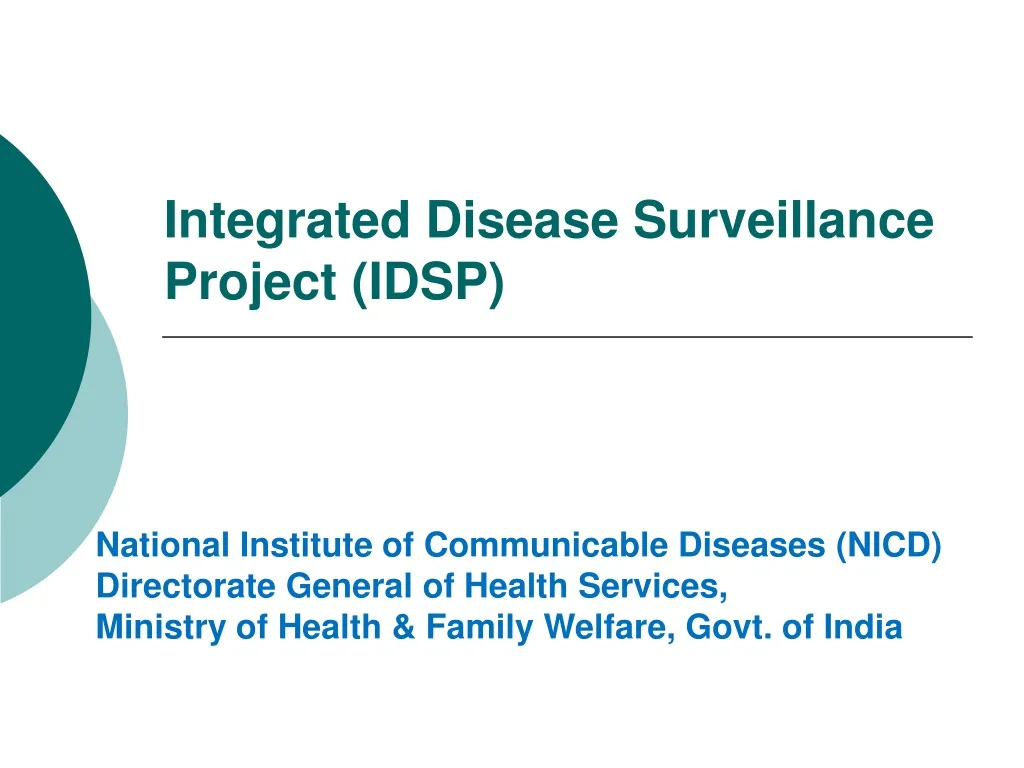 integrated disease surveillance project idsp
