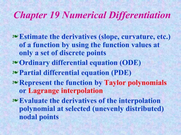 Chapter 19 Numerical Differentiation