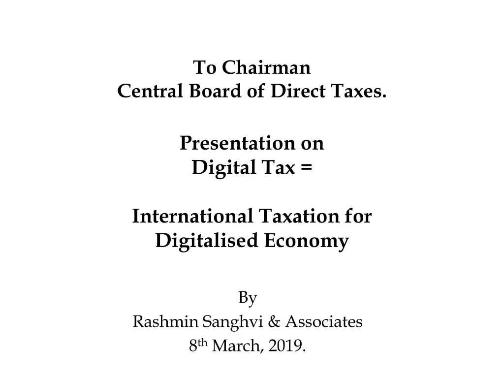 presentation on digital tax international taxation for digitalised economy