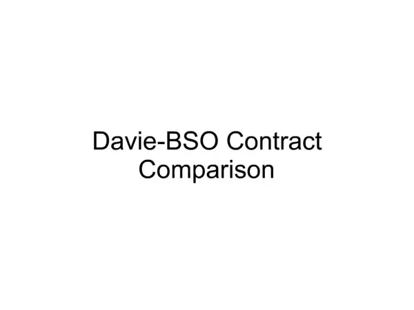 Davie-BSO Contract Comparison