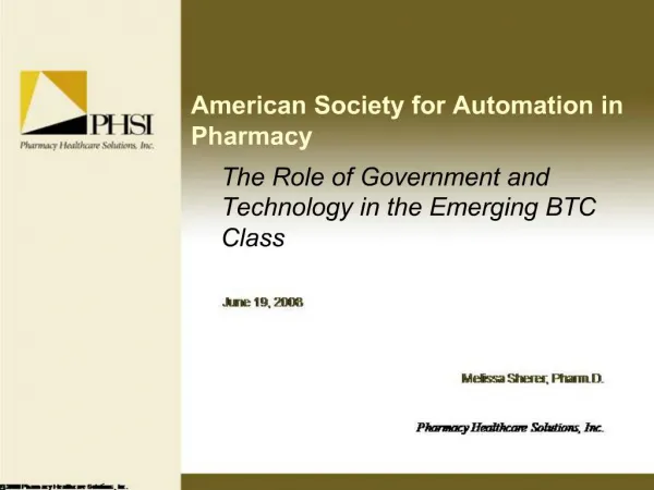 American Society for Automation in Pharmacy