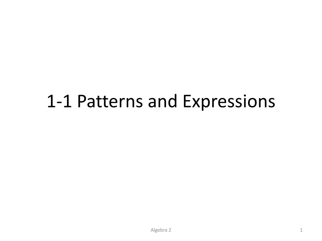 1 1 patterns and expressions