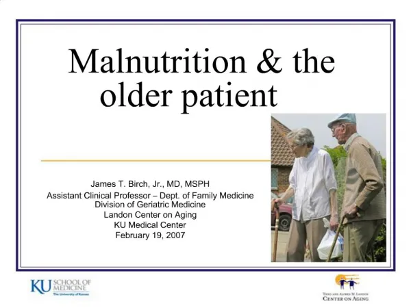 Malnutrition the older patient