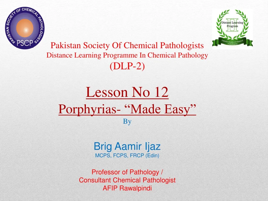 pakistan society of chemical pathologists