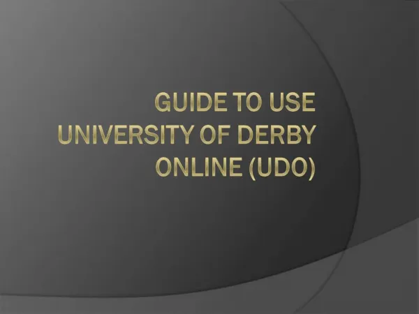 Guide to use University of Derby Online UDo