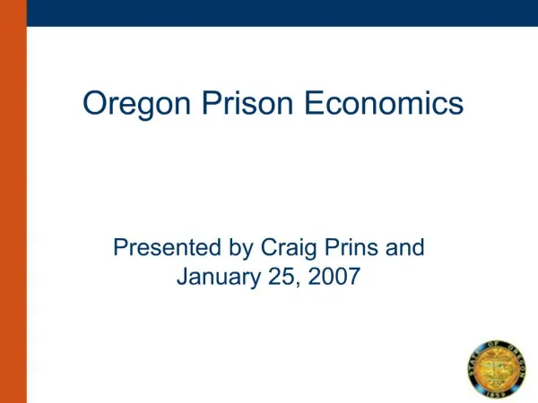 Oregon Prison Economics