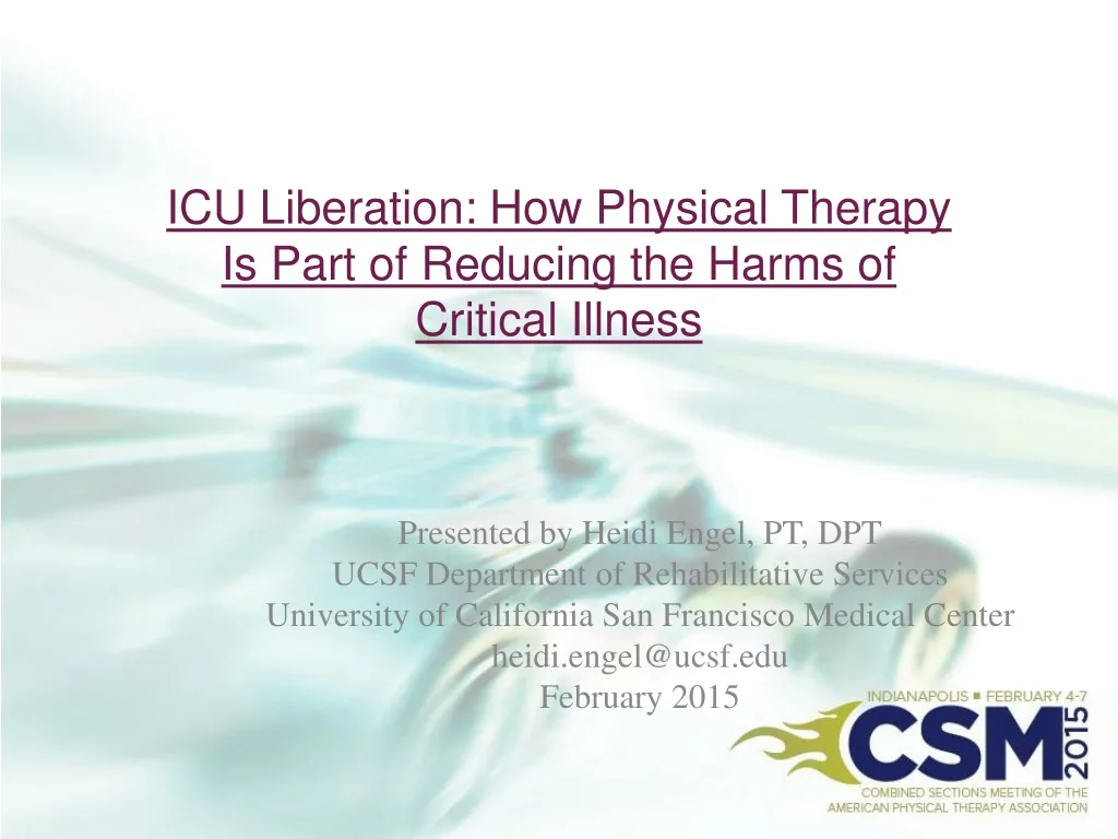 icu liberation how physical therapy is part of reducing the harms of critical illness