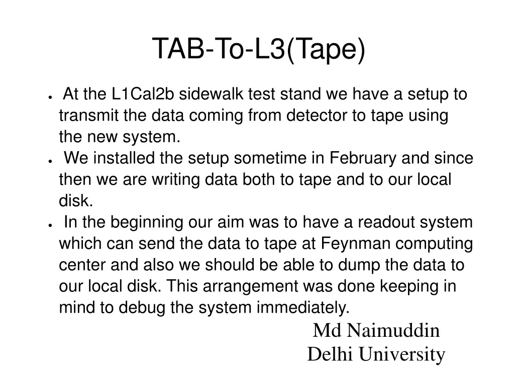 tab to l3 tape