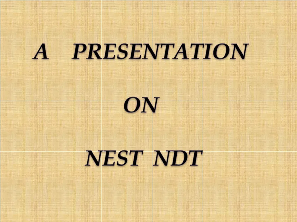a presentation on nest ndt