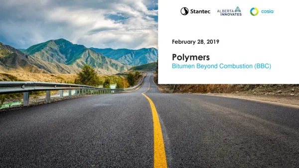 February 28, 2019 Polymers Bitumen Beyond Combustion (BBC)