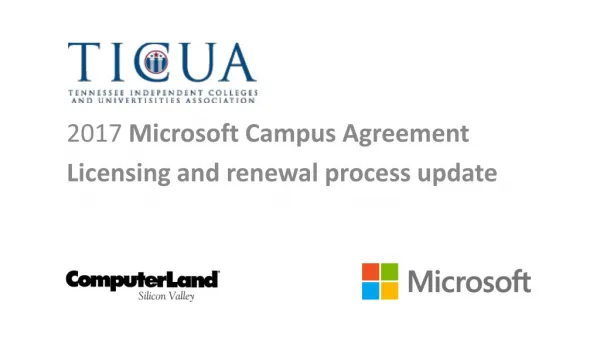 2017 Microsoft Campus Agreement Licensing and renewal process update