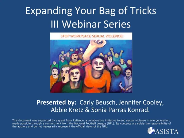 Expanding Your Bag of Tricks III Webinar Series