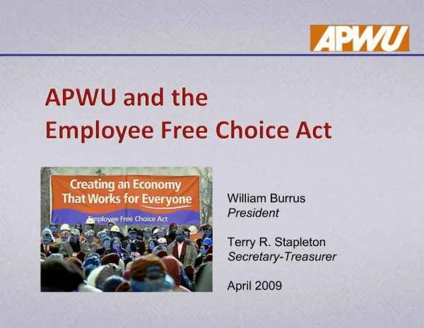 APWU and the Employee Free Choice Act